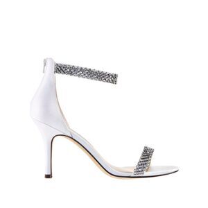 NINA Womens Ivory Vauna Almond Toe Stiletto Leather Heeled Sandal 6.5 M